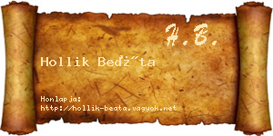 Hollik Beáta névjegykártya